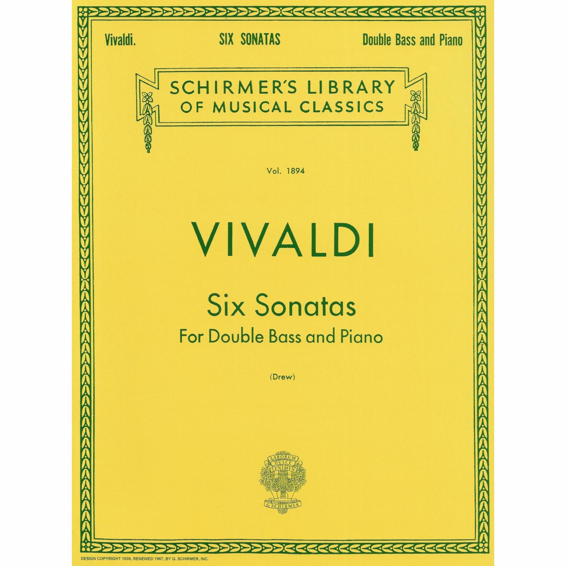 Vivaldi - Six Sonatas for Bass and Piano - Southwest Strings