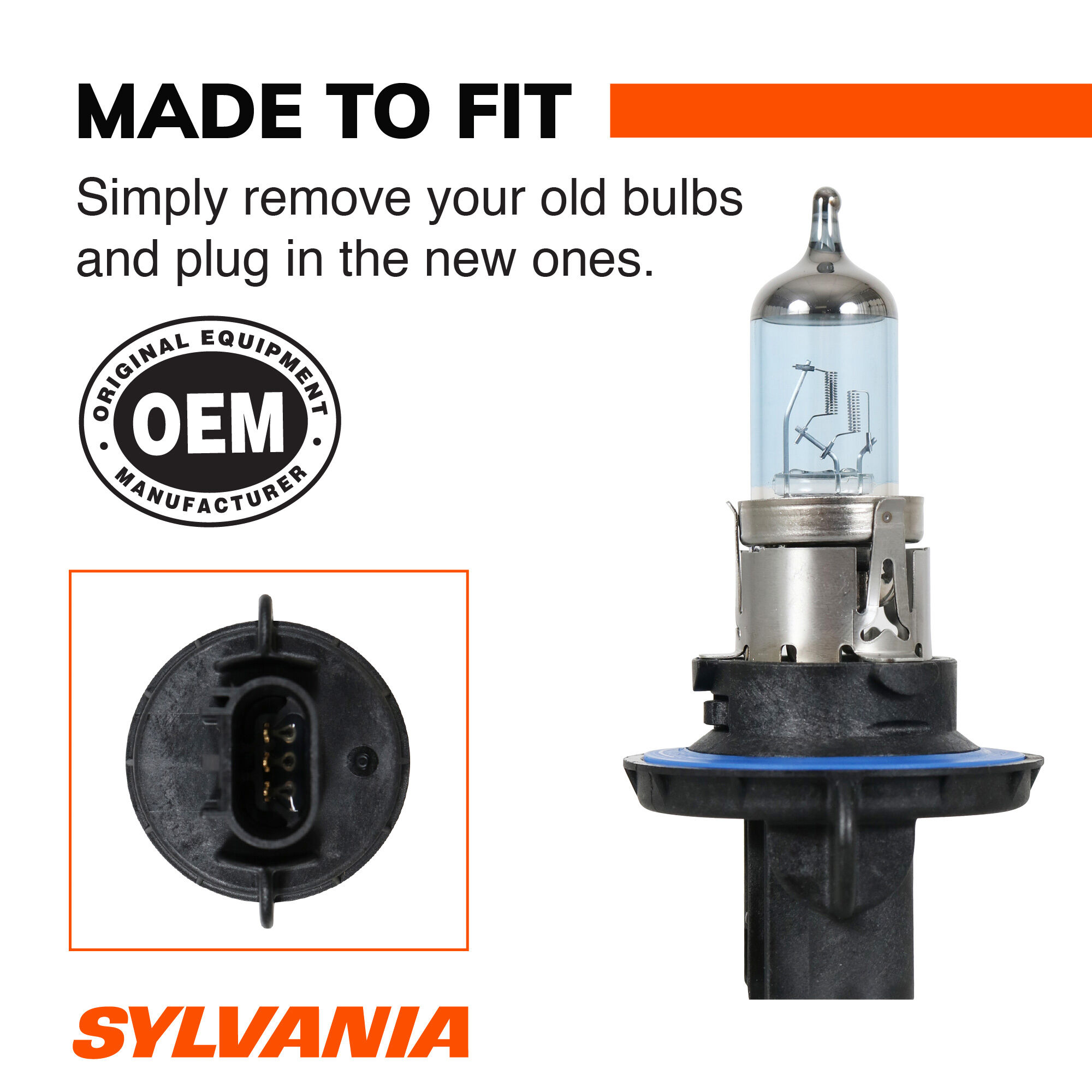 SYLVANIA H13 SilverStar zXe Gold Halogen Headlight Bulb, 2 Pack