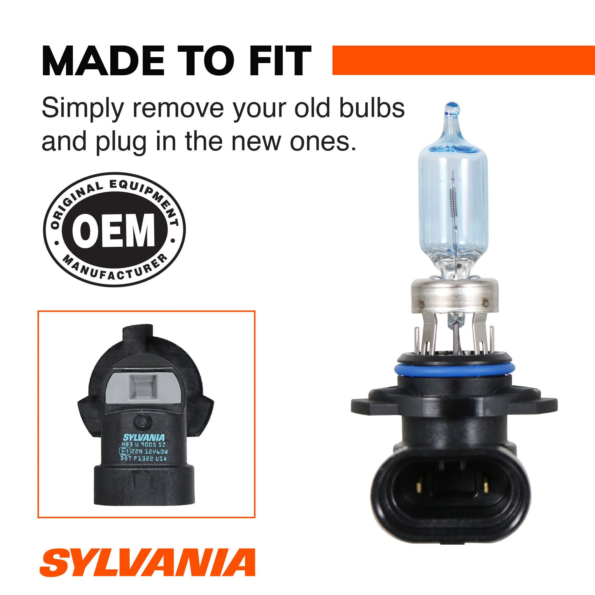 SYLVANIA 9005 SilverStar zXe Gold Halogen Headlight Bulb, 2 Pack