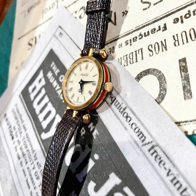 GUCCI グッチ シェリーライン アイボリー クォーツ レディース 腕時計