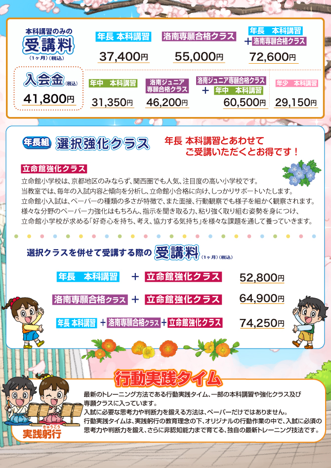 京都府京都市四条烏丸の洛南小・京女小入試のための学習塾(幼児教室