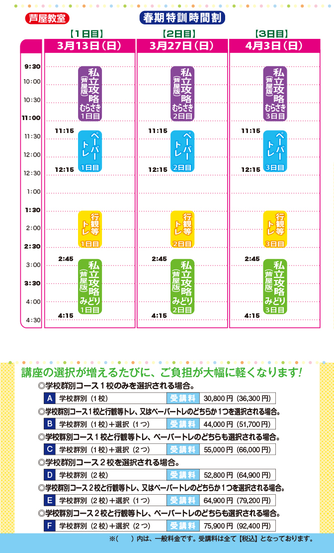 公開 春期特訓』【芦屋教室】 | 幼児教室の奨学社