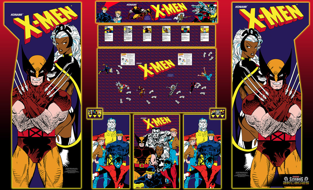 Xmen 6 Player full art kit set. – Szabo's Arcades
