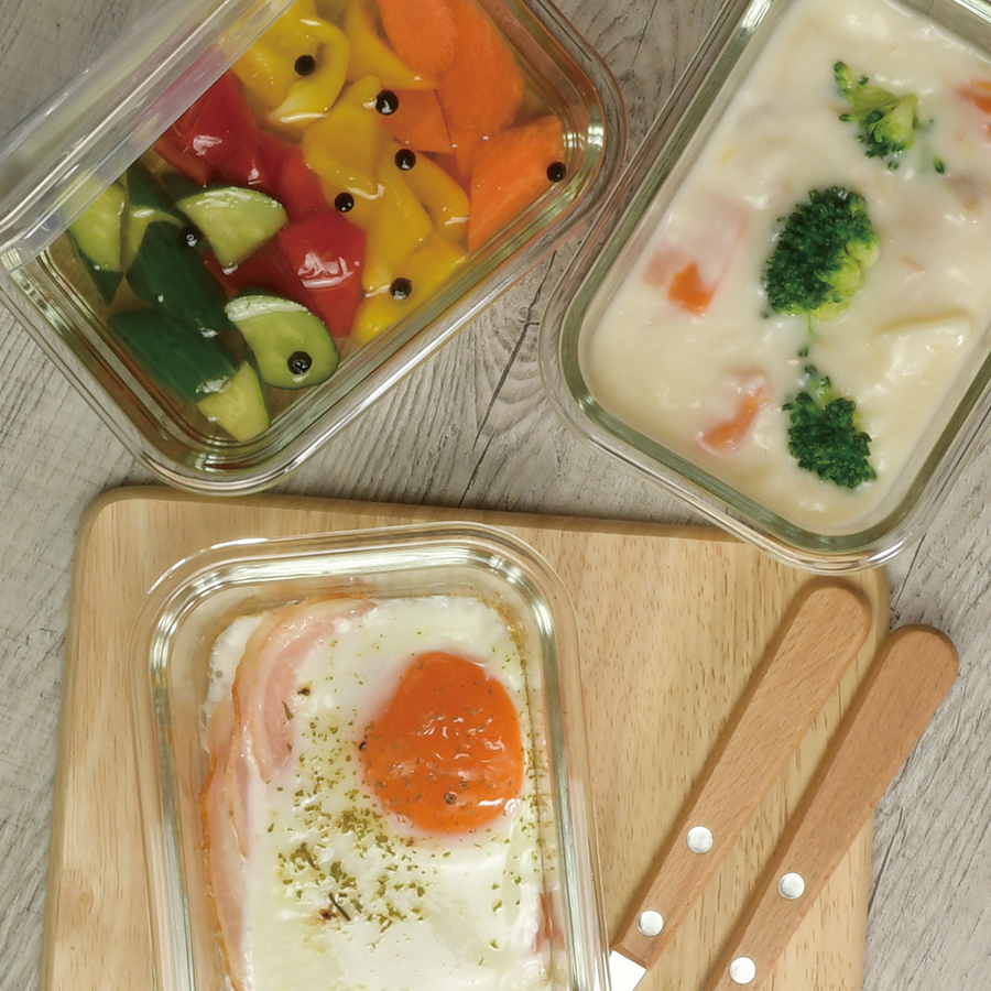 ルシェル 耐熱保存容器3個セット(350ml③) HB-6466