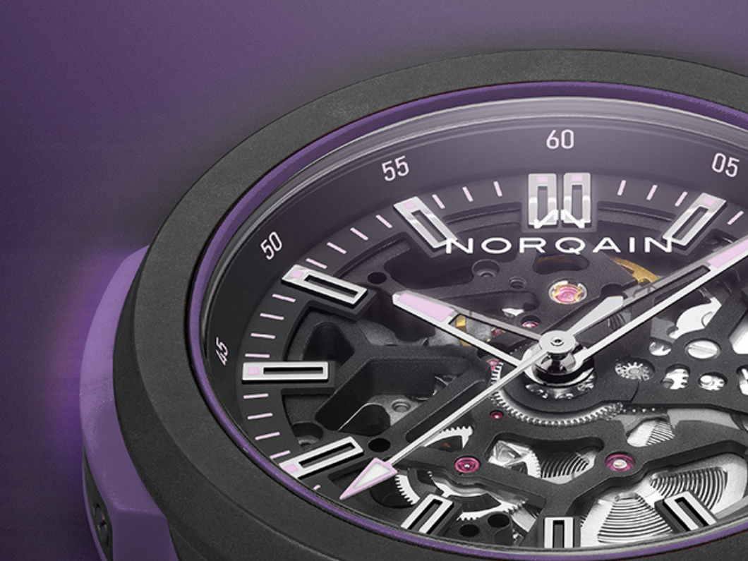 2025年トレンドカラー“紫”を使用した42mmスポーツウオッチ【スイス時計