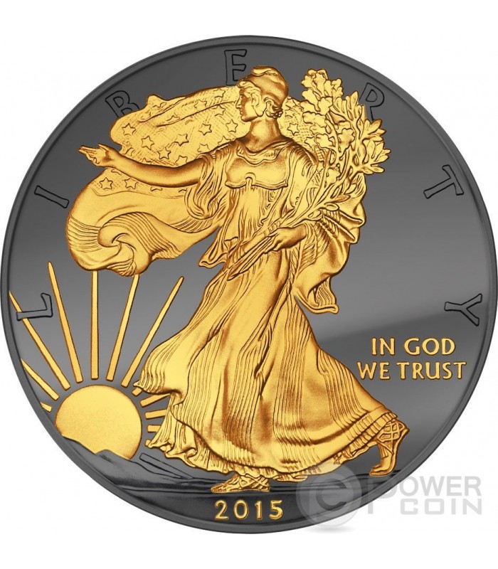 GOLDEN ENIGMA Walking Liberty Black Ruthenium 1 Oz Silver Coin 1