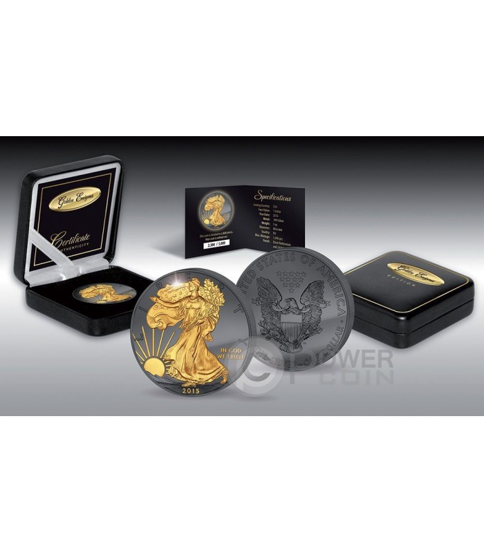 GOLDEN ENIGMA Walking Liberty Black Ruthenium 1 Oz Silver Coin 1
