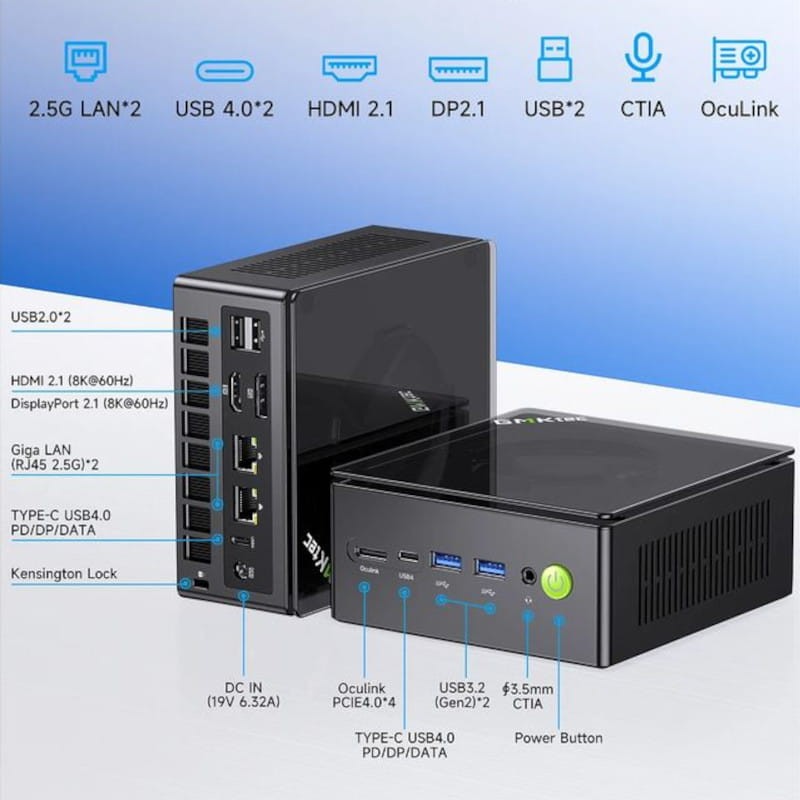 GMKtec NucBox K8 Plus - AMD Ryzen 7-8845HS - 64 GB de RAM