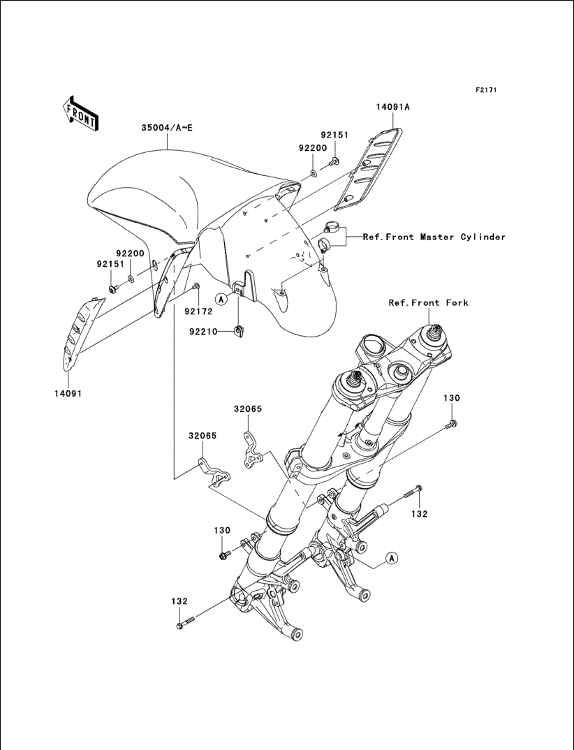 Powersports Kawasaki - ZX1400 (NINJA ZX14) 2008 - Front Fender(s)