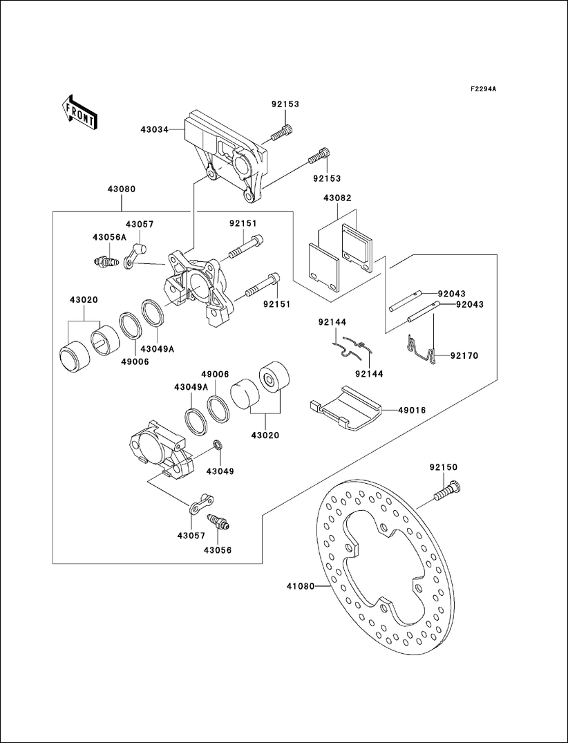 Powersports Kawasaki - ZX1200 (NINJA ZX12R) 2005 - Rear Brake(B3/B4)