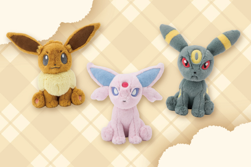ふわふわ抱きぬいぐるみ」シリーズに、イーブイ・エーフィ・ブラッキー