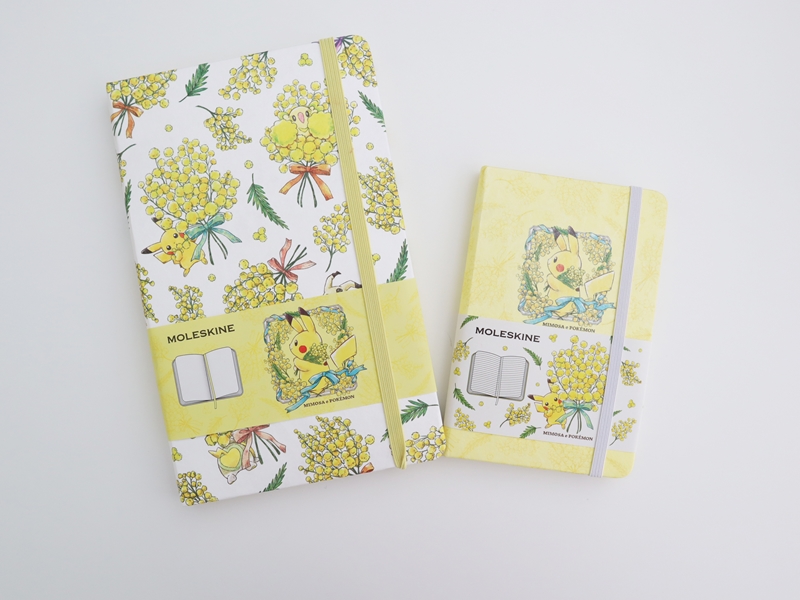 大人っぽい雰囲気なミモザの花束とピカチュウが主役の「モレスキン」の