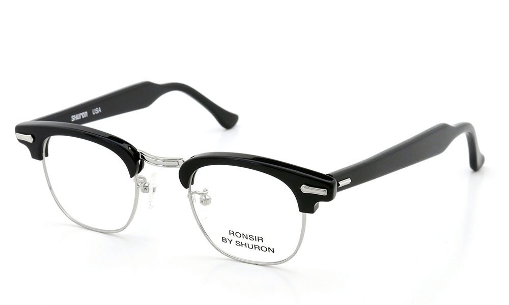SHURON シュロン メガネ通販 RONSIR ロンサー ZYL Black/Silver 44-22