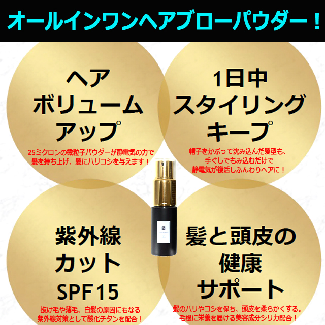 数秒でサロン級のふわっとヘアスタイル！ヘアブローパウダー JOEL