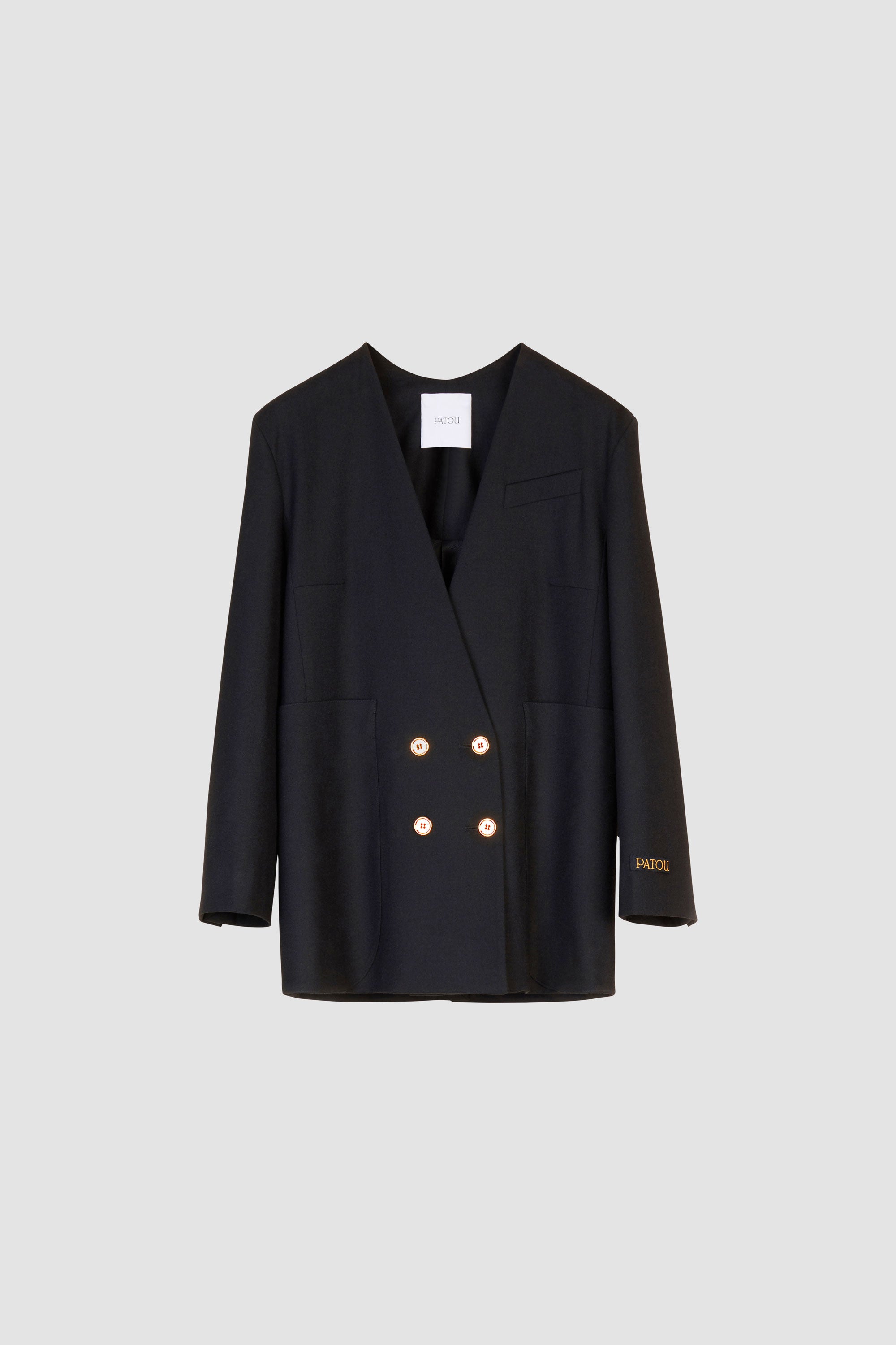 Patou | カラーレス ダブルブレスト ウール ジャケット