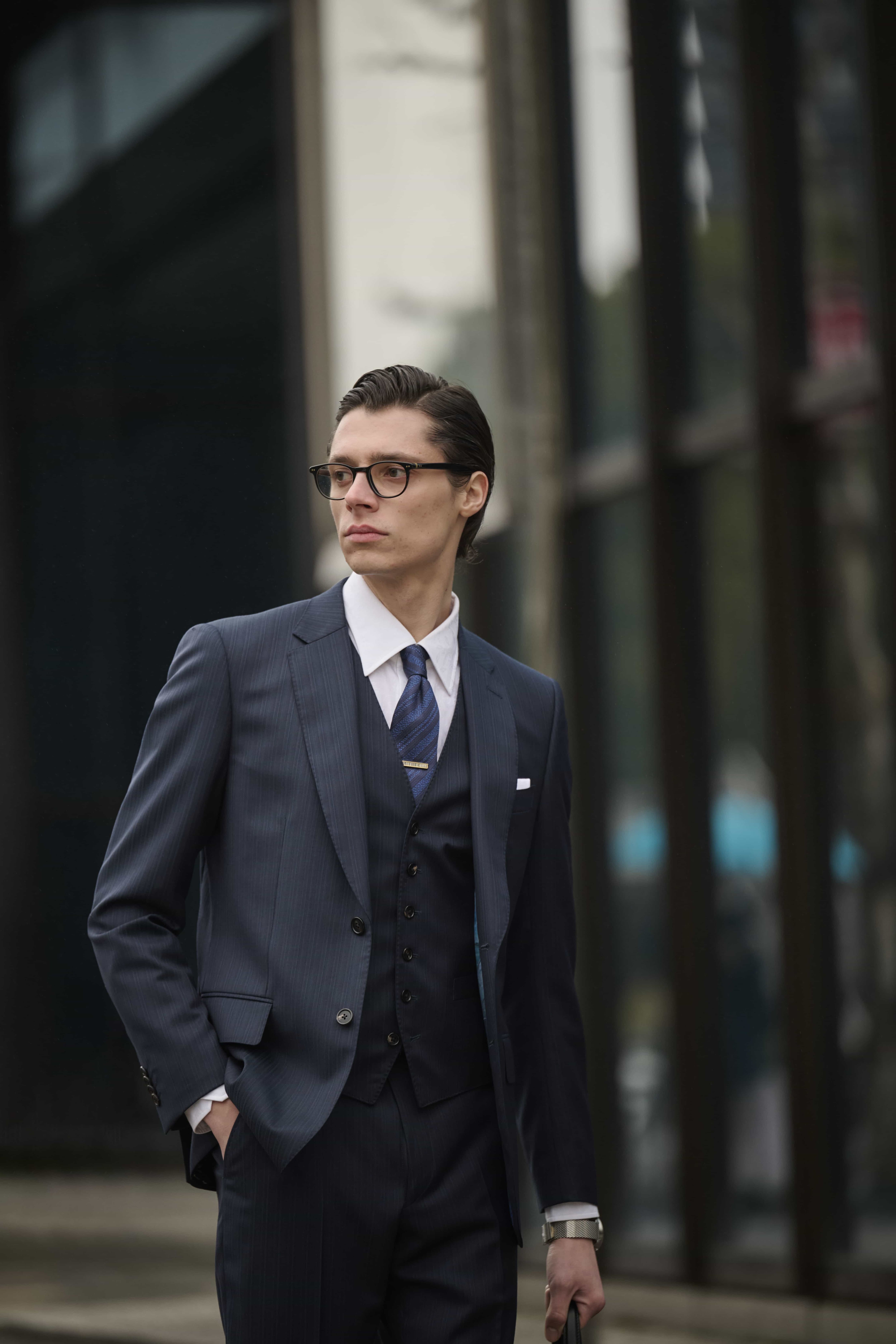 よよポールスミスロンドン セットアップ スーツ ネイビー スト ポール