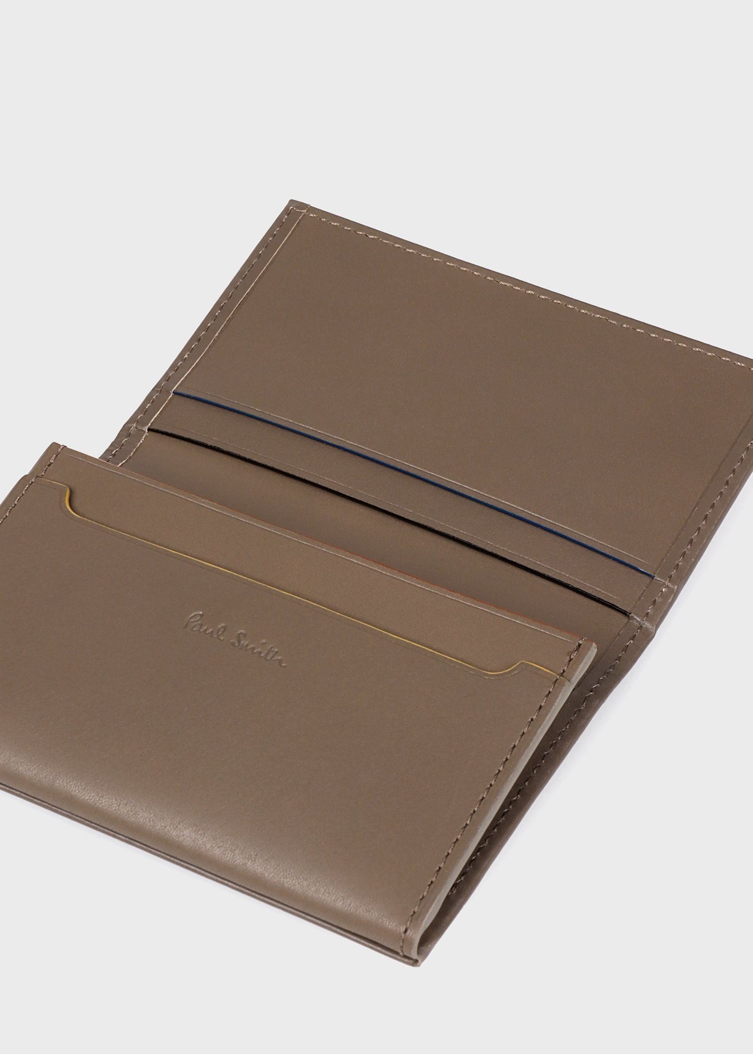 ストライプカラードエッジ 名刺入れ（グレイッシュベージュ） ｜ポール