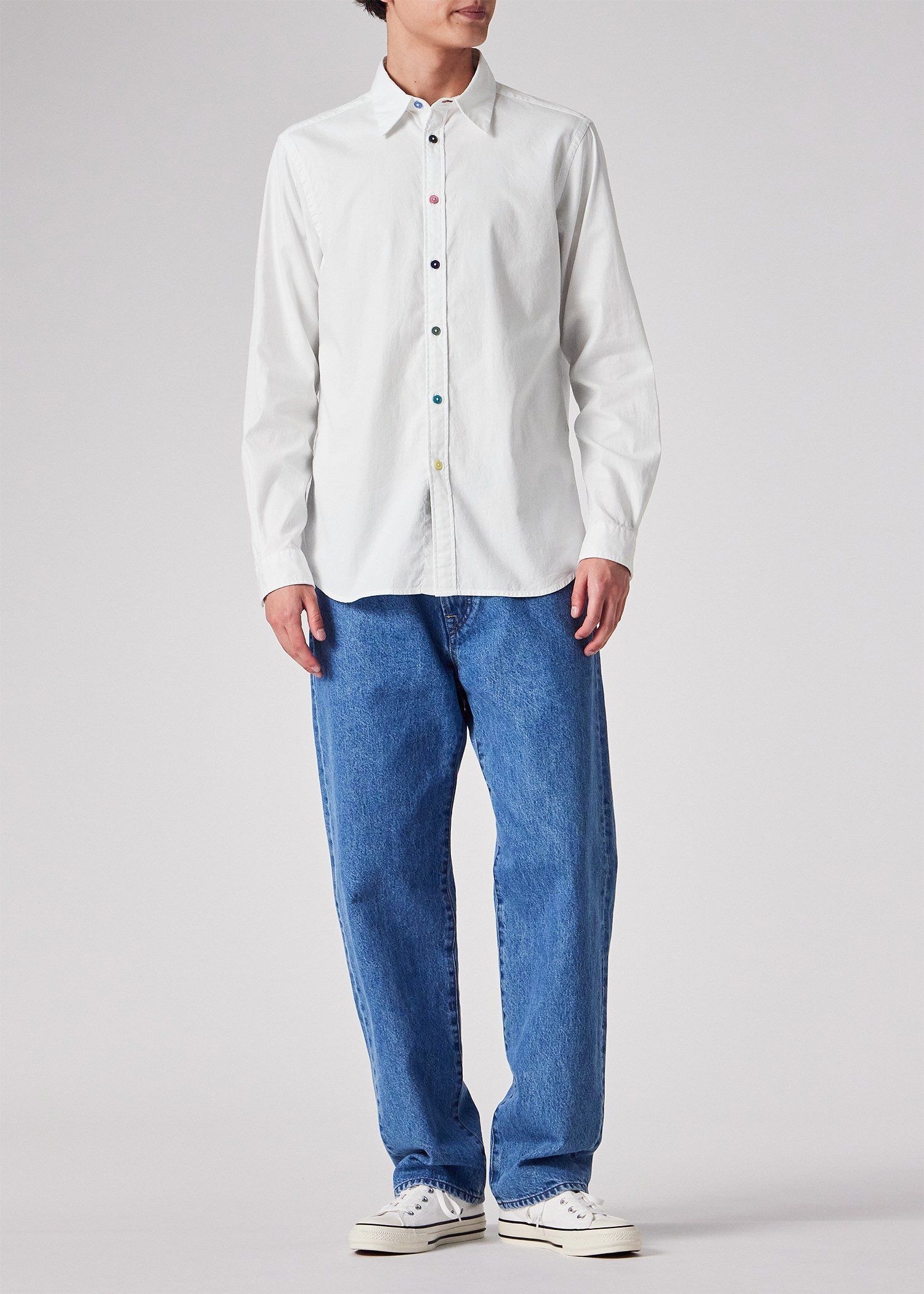 マルチカラーボタン カジュアルシャツ（ホワイト） ｜ポール・スミス