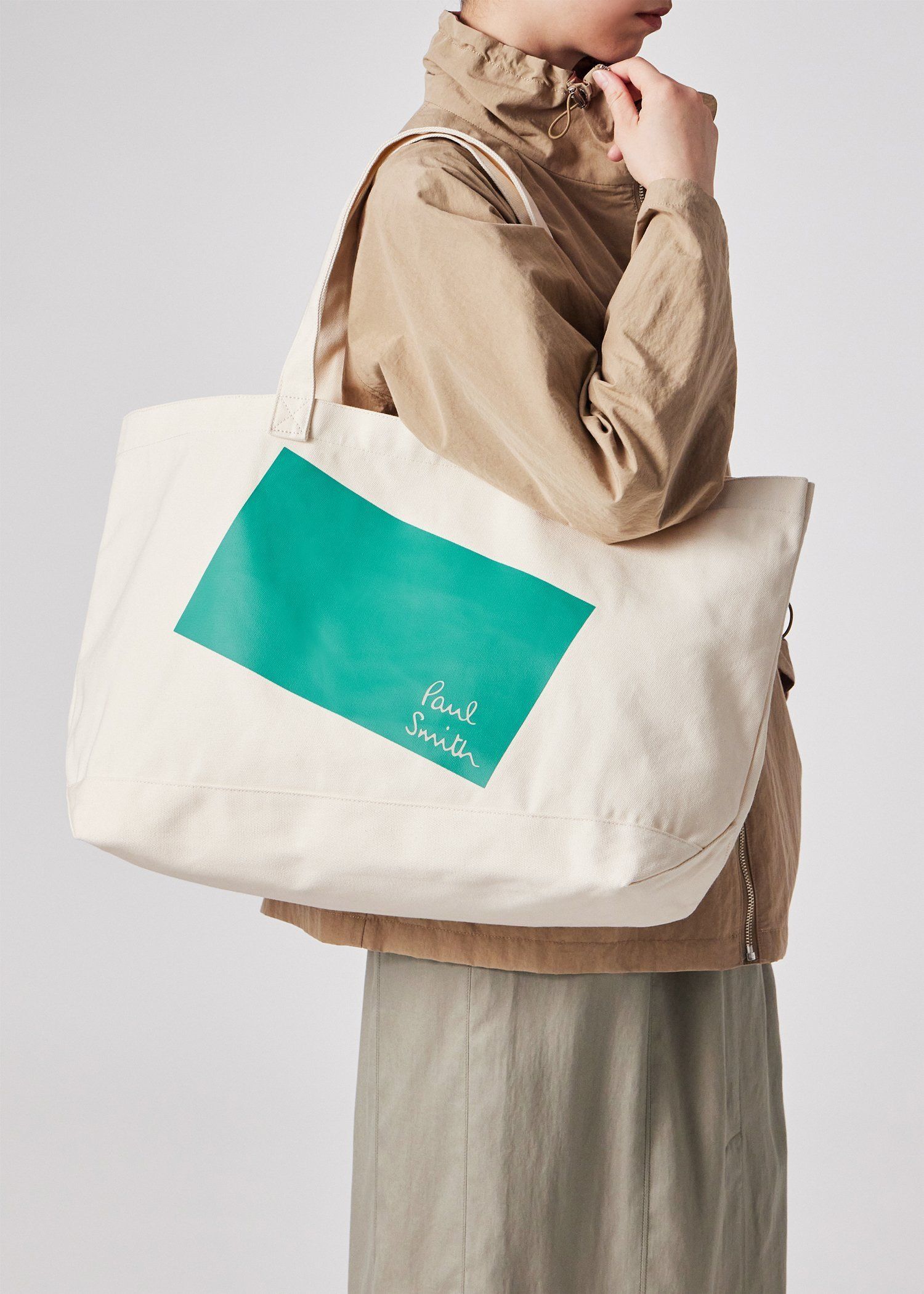 ジオメトリック グロサリー バッグ（ミントグリーン） ｜ポール・スミス