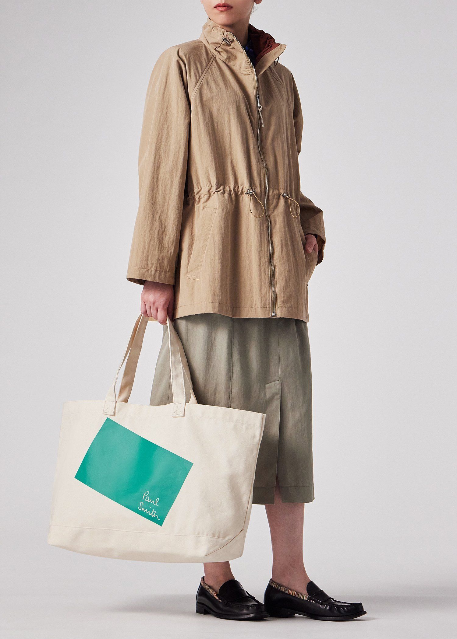 ジオメトリック グロサリー バッグ（ミントグリーン） ｜ポール・スミス