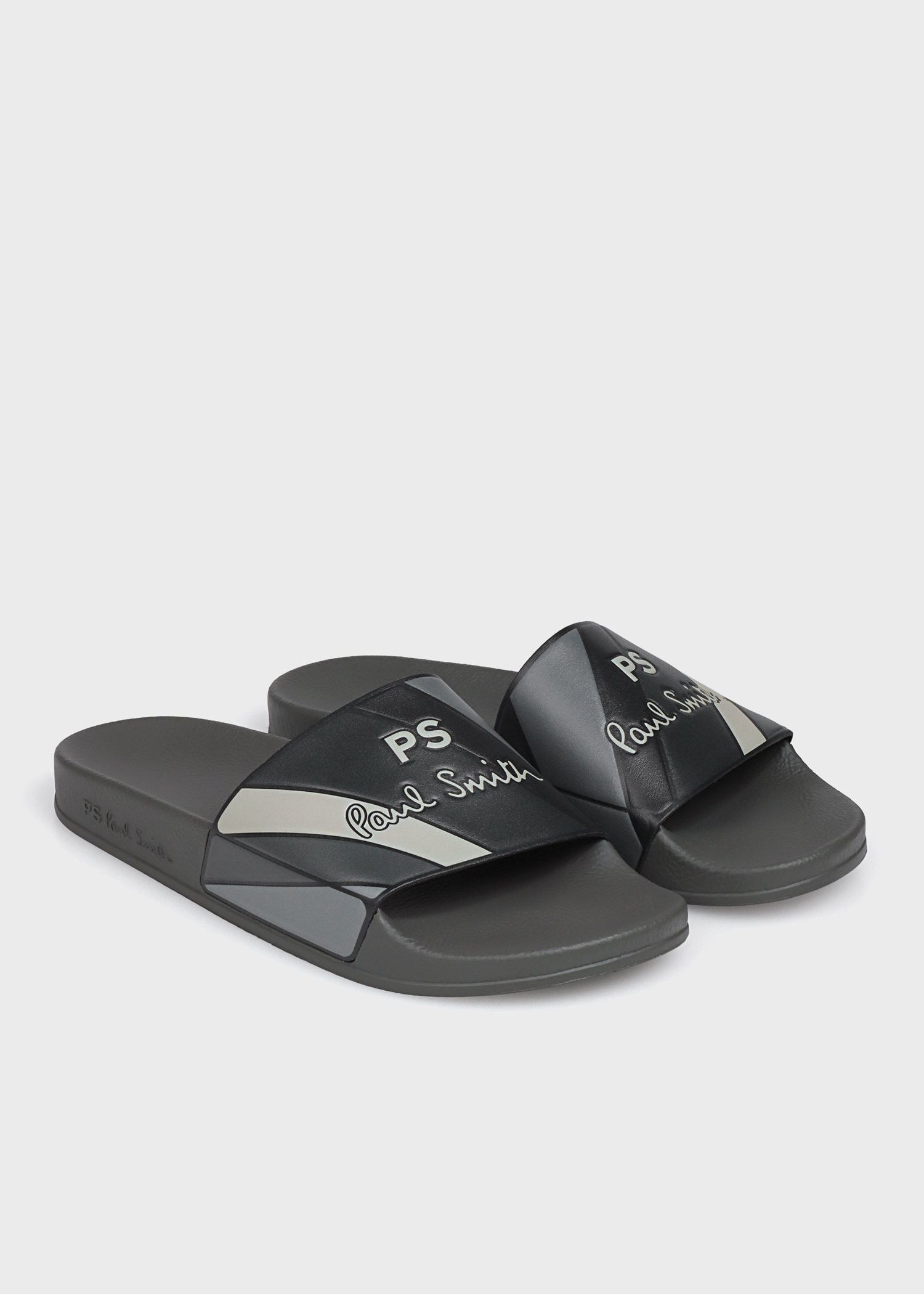 PSロゴ/ゼブラ シャワーサンダル（ダークグレー） ｜ポール・スミス