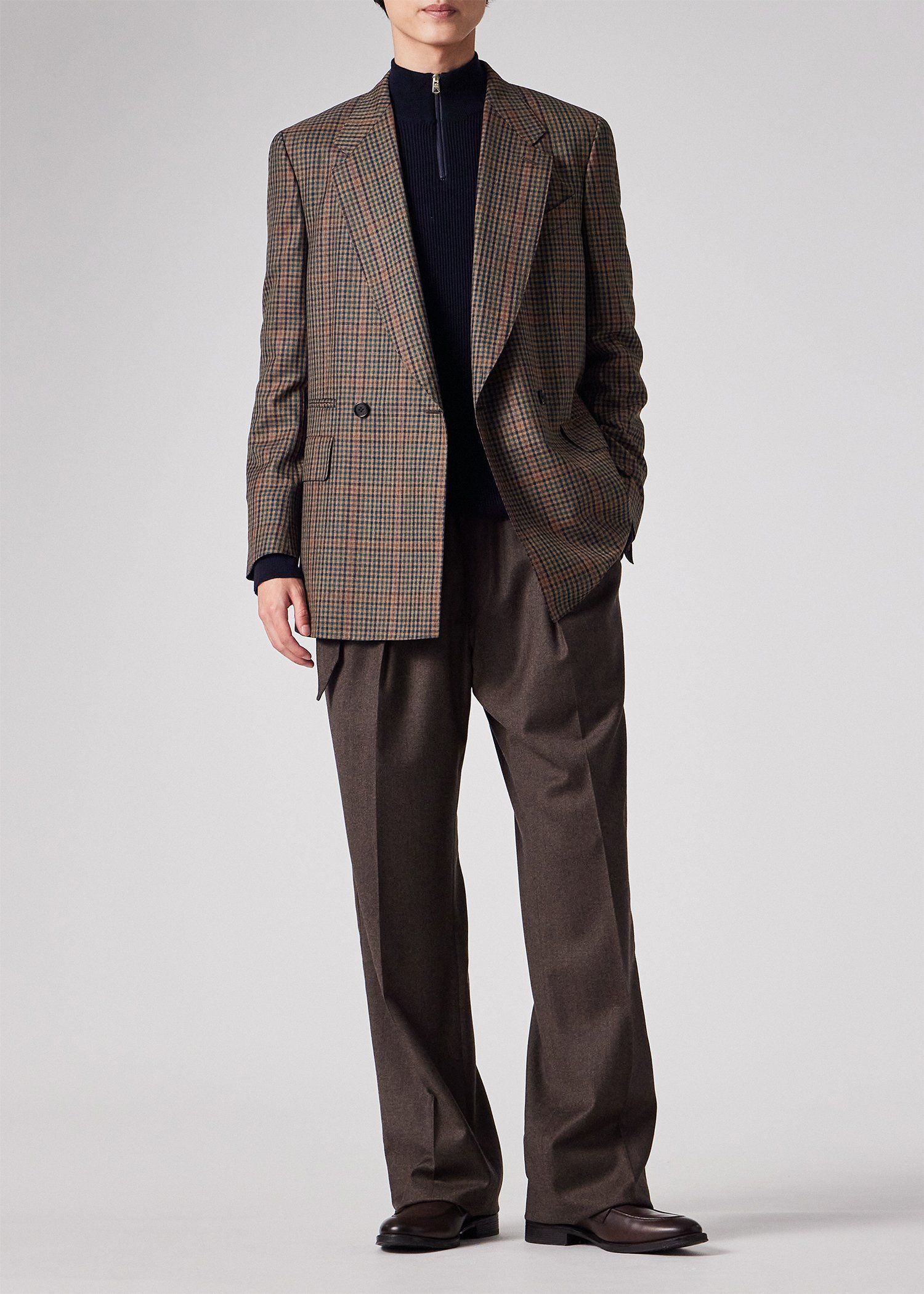 クラシックガンクラブチェック 2Bダブルブレストジャケット ｜ポール