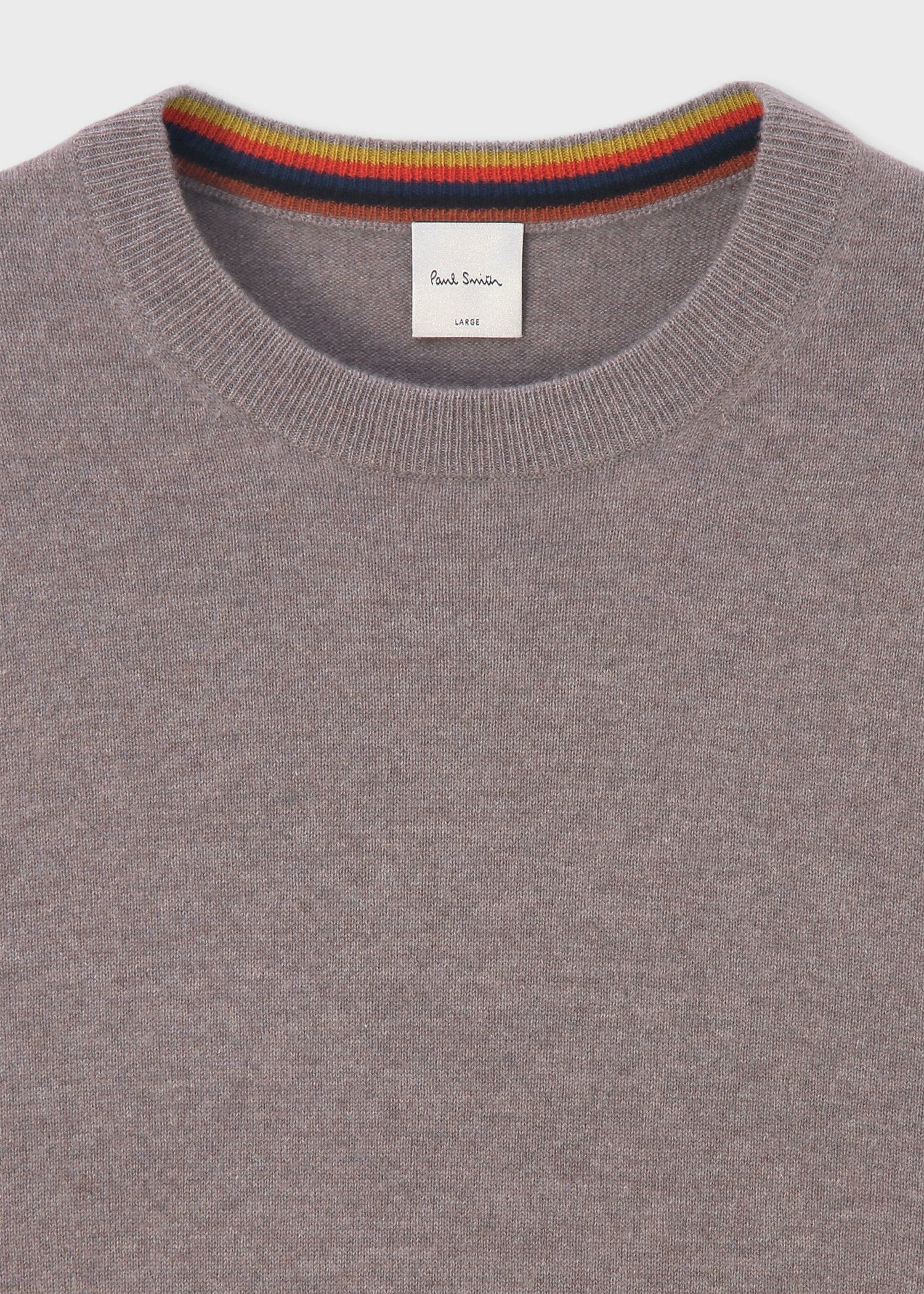 アーティストストライプポイント カシミヤ ニット（グレイッシュ