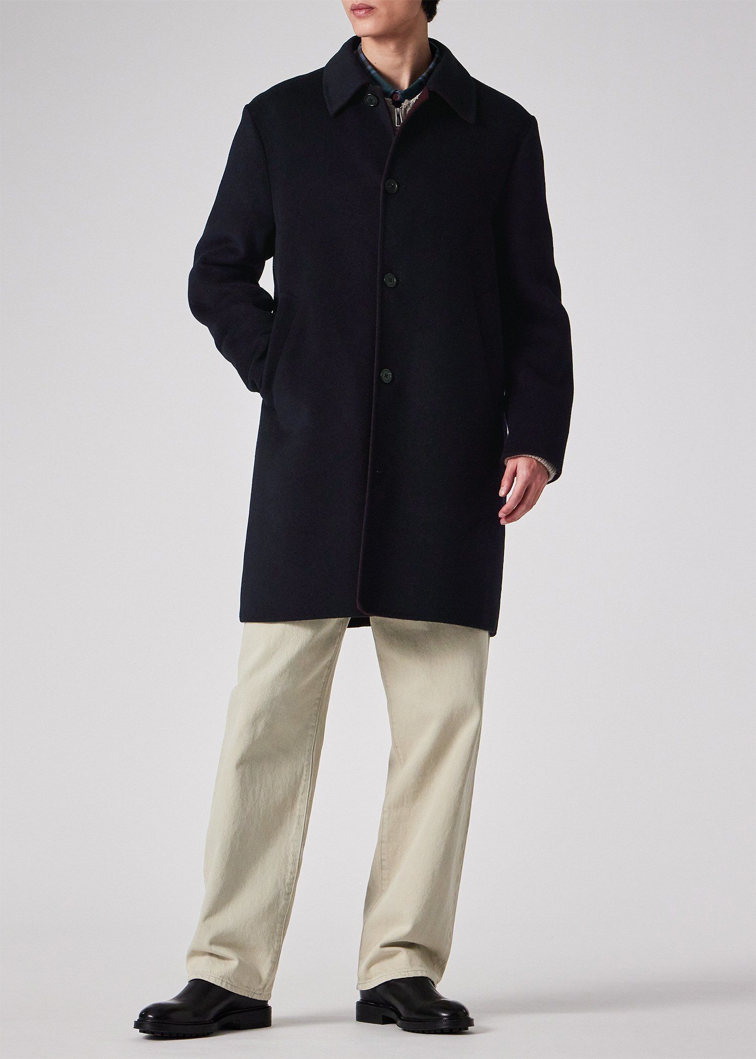 ウールビーバー ダブルフェイス ステンカラーコート ｜ポール・スミス