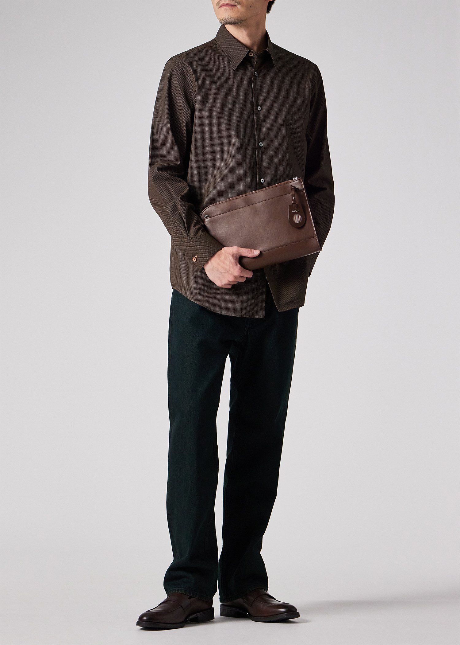 モダンビジネス 2WAYクラッチバッグ（ダークブラウン） ｜ポール・スミス