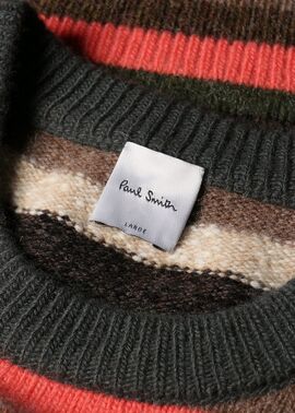 マルチカラーボーダー クルーネックニット ｜ポール・スミス