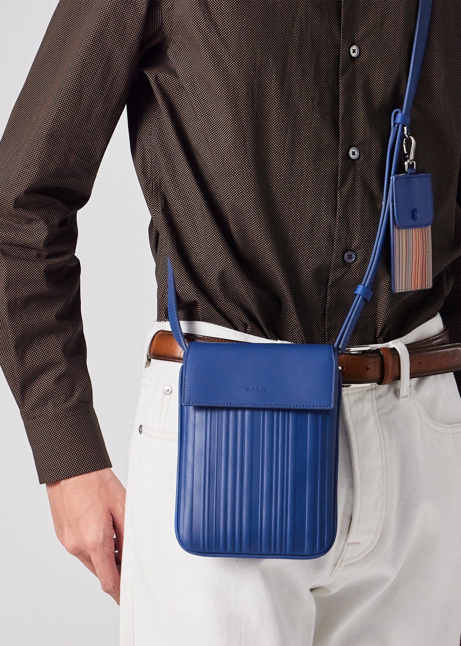 シャドーストライプSS26 ミニショルダーバッグ（ブルー） ｜ポール・スミス