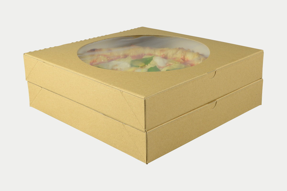 窓付クラフトピザ箱 10インチ | パックスタイル