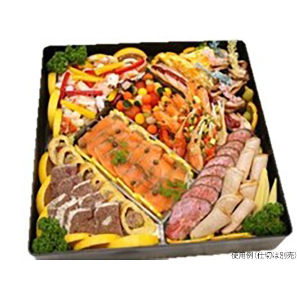 オードブル容器 飛鳥(7.5寸)本体 黒 ニシキ | テイクアウト容器の通販