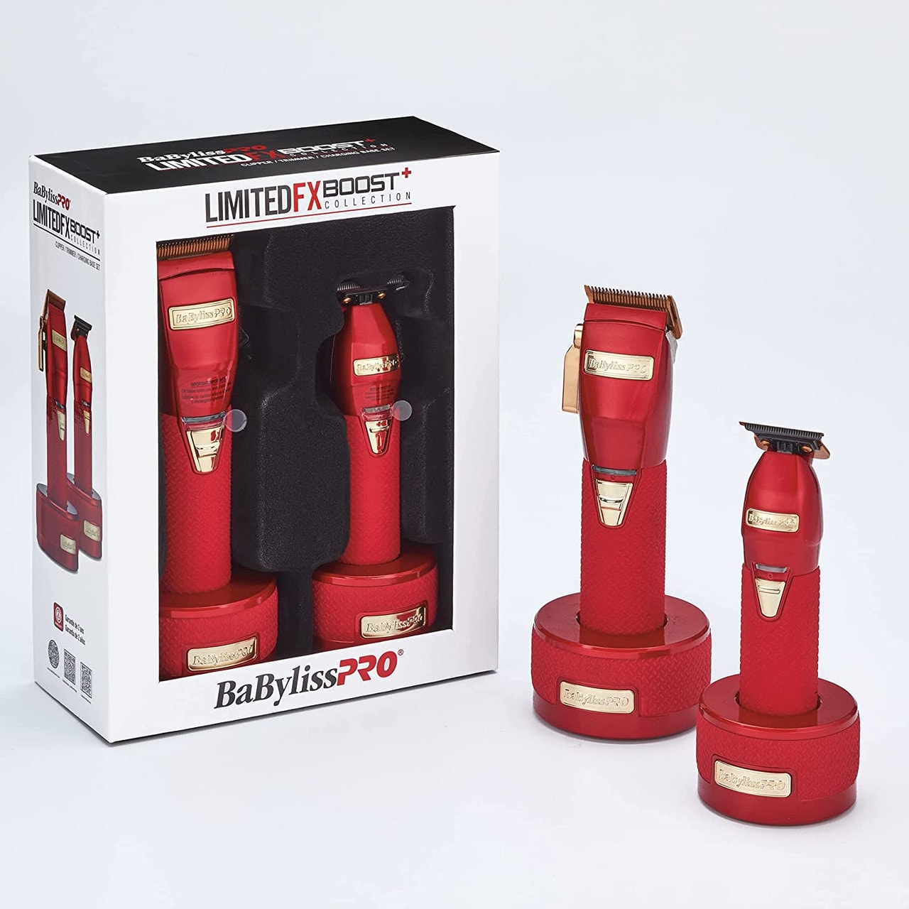 BaByliss PRO Red FX Boost+ Limited Edition Clipper & Trimmer Set w
