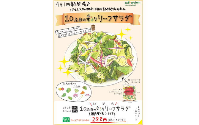 新登場！ 神奈川の組合員が開発に協力『10品目の彩りリーフサラダ