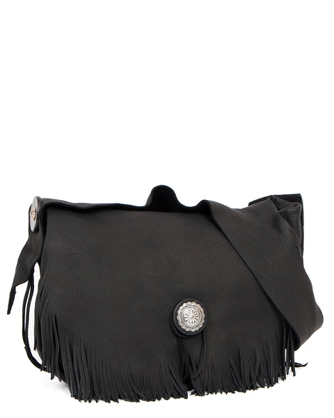 Larry Smith Deerskin Fringe Bag Large, Black - Panchoandlefty.se