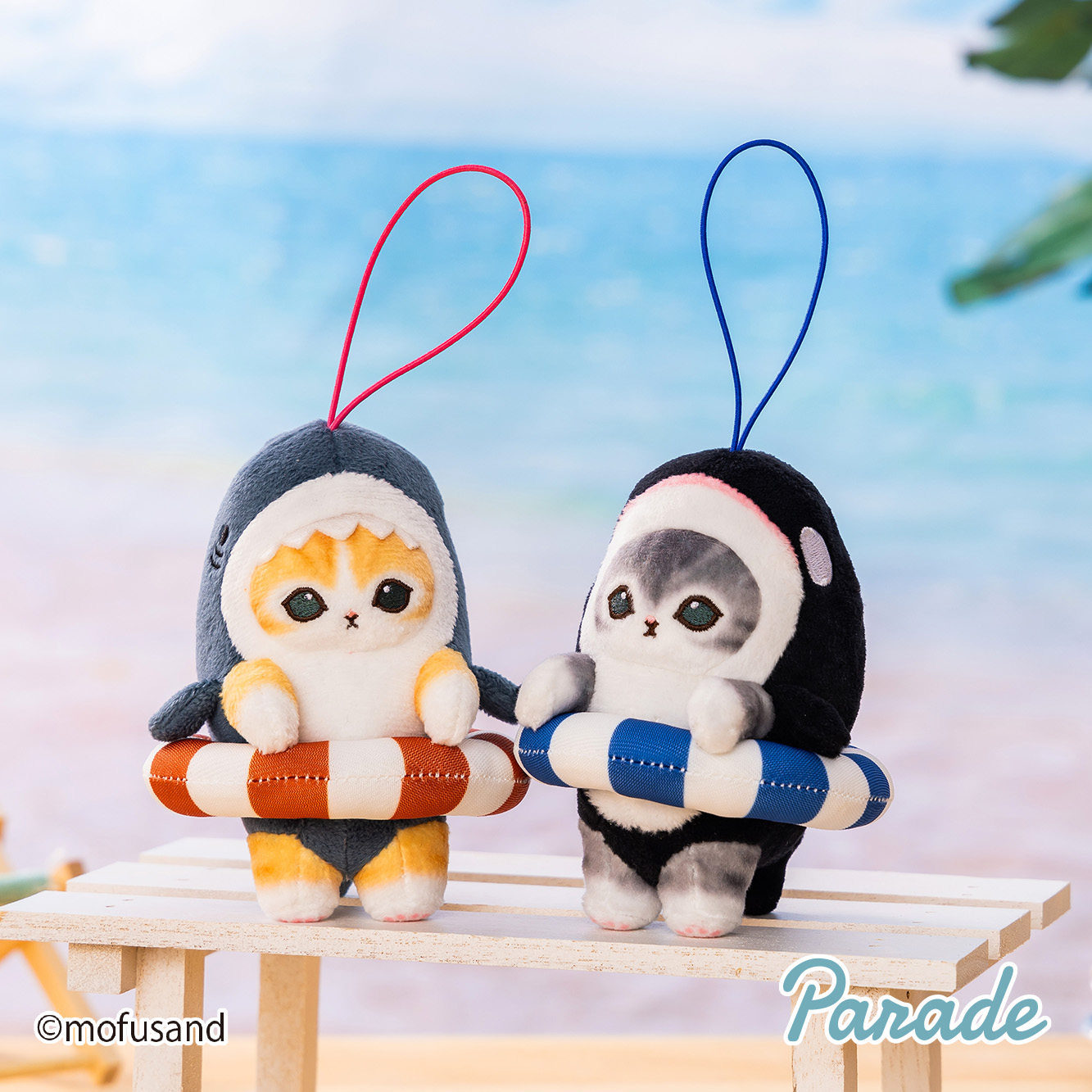 mofusand サメにゃん＆シャチにゃんマスコット ～浮き輪でエンジョイ