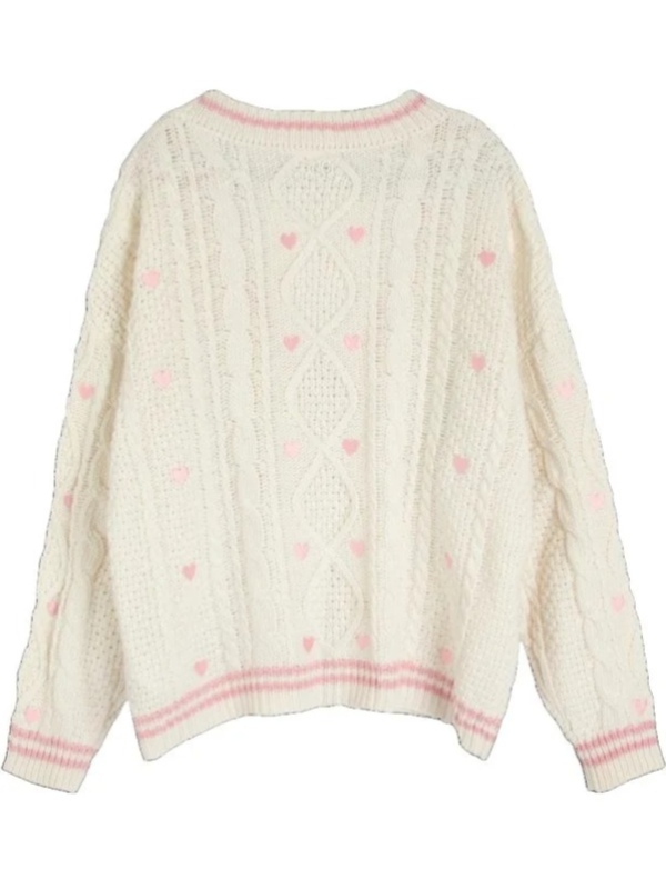 Taylor Swift Lover Album Cardigan | Embroidered Hearts Stripe Knit