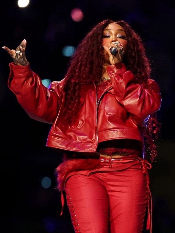 SB LIX Halftime Show SZA Leather Jacket | BxR Lana Crybaby Leather