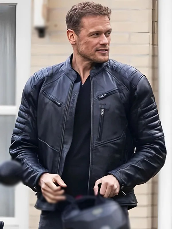 The Couple Next Door 2023 Sam Heughan Leather Jacket