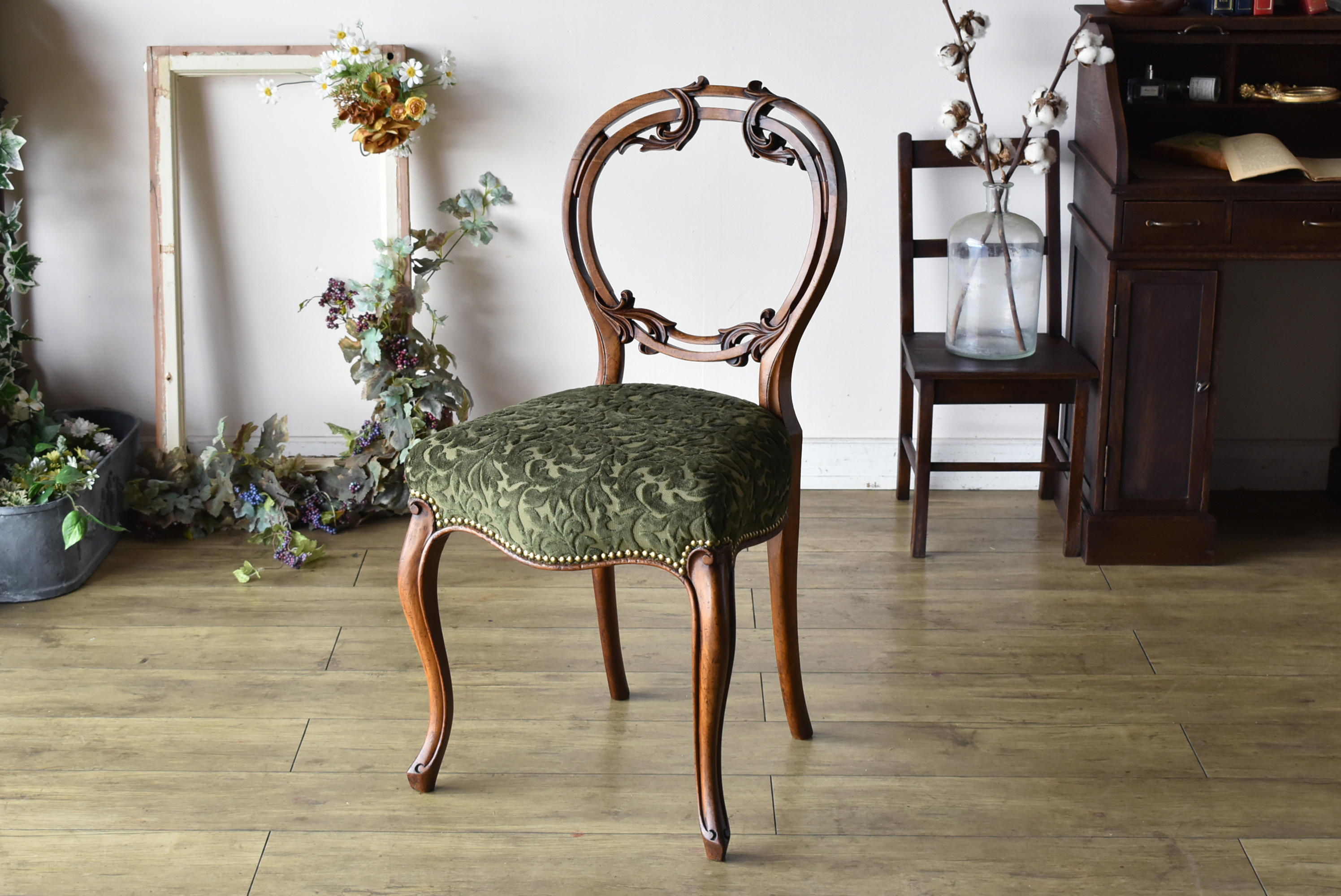 パルテノン アンティーク / 【SALE】c266-1 バルーンバックチェア