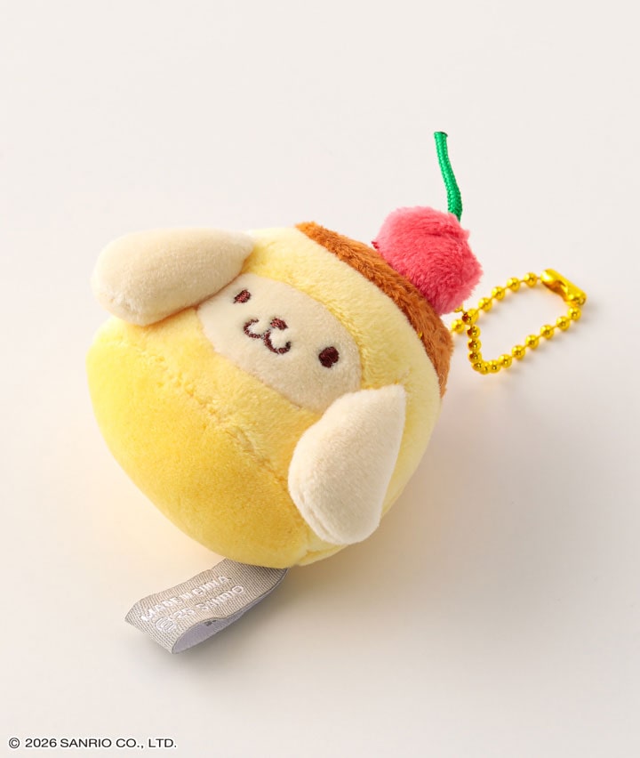 ポムポムプリン マスコット ぬいぐるみ ボールキーチェーン カスタード