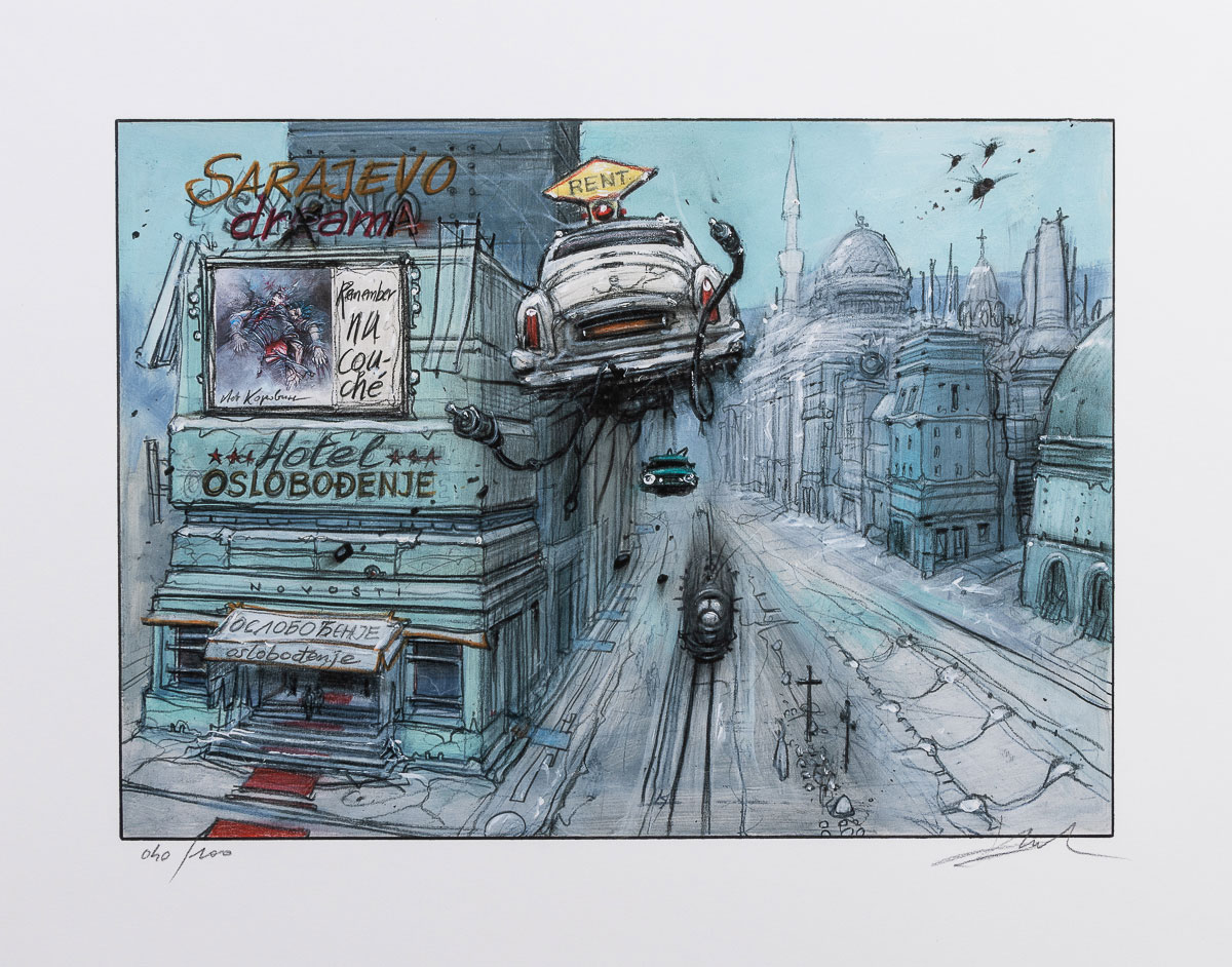 Enki Bilal Signed Fine Art Pigment Print : Sarajevo-drama