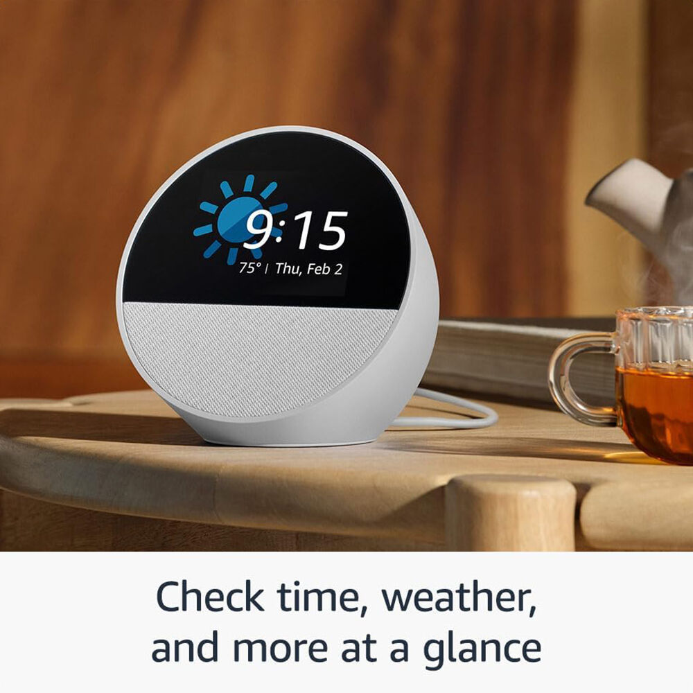 Amazon Echo Spot (2024 release), Smart alarm clock with vibrant