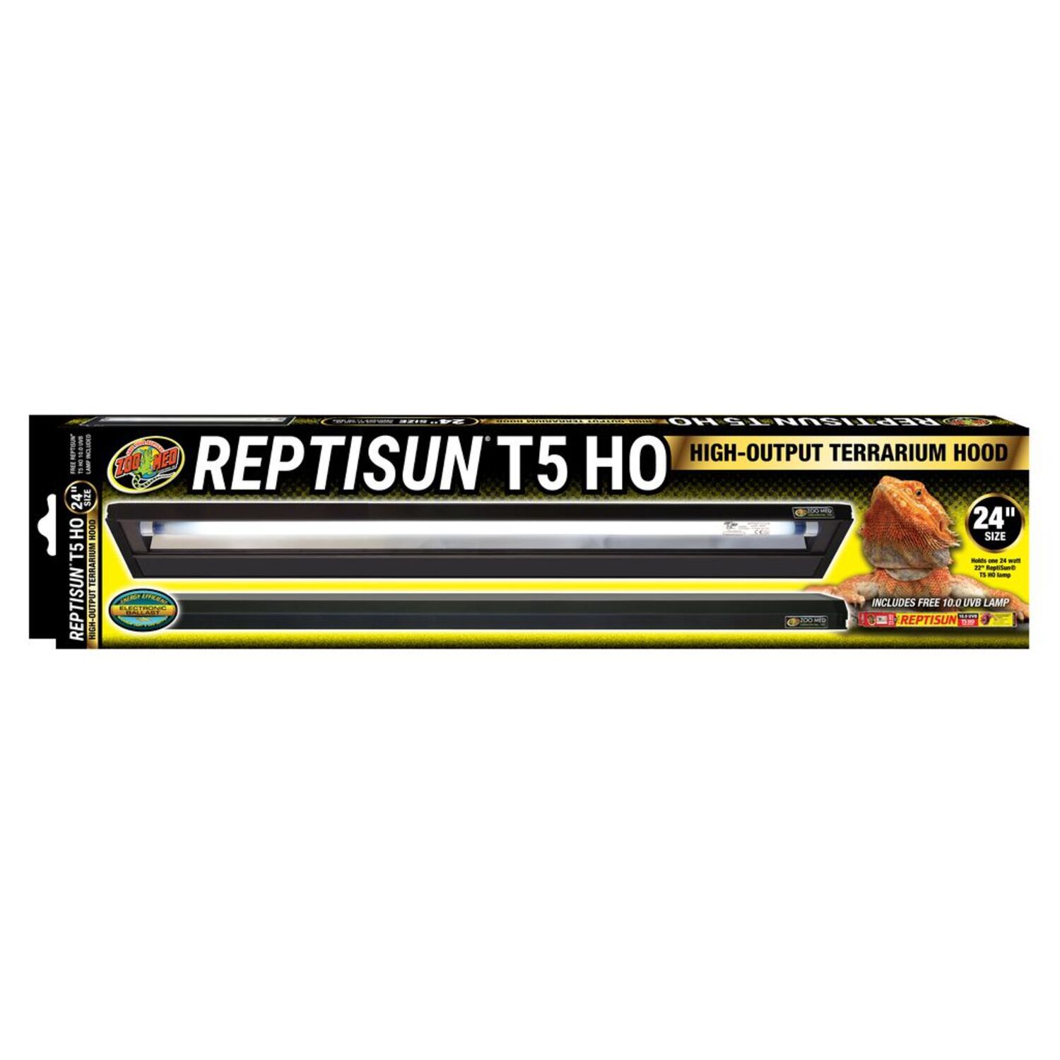Zoo Med Reptisun T5 Ho 10.0 Uvb Terrarium Hood & Bulb 24 | Pet
