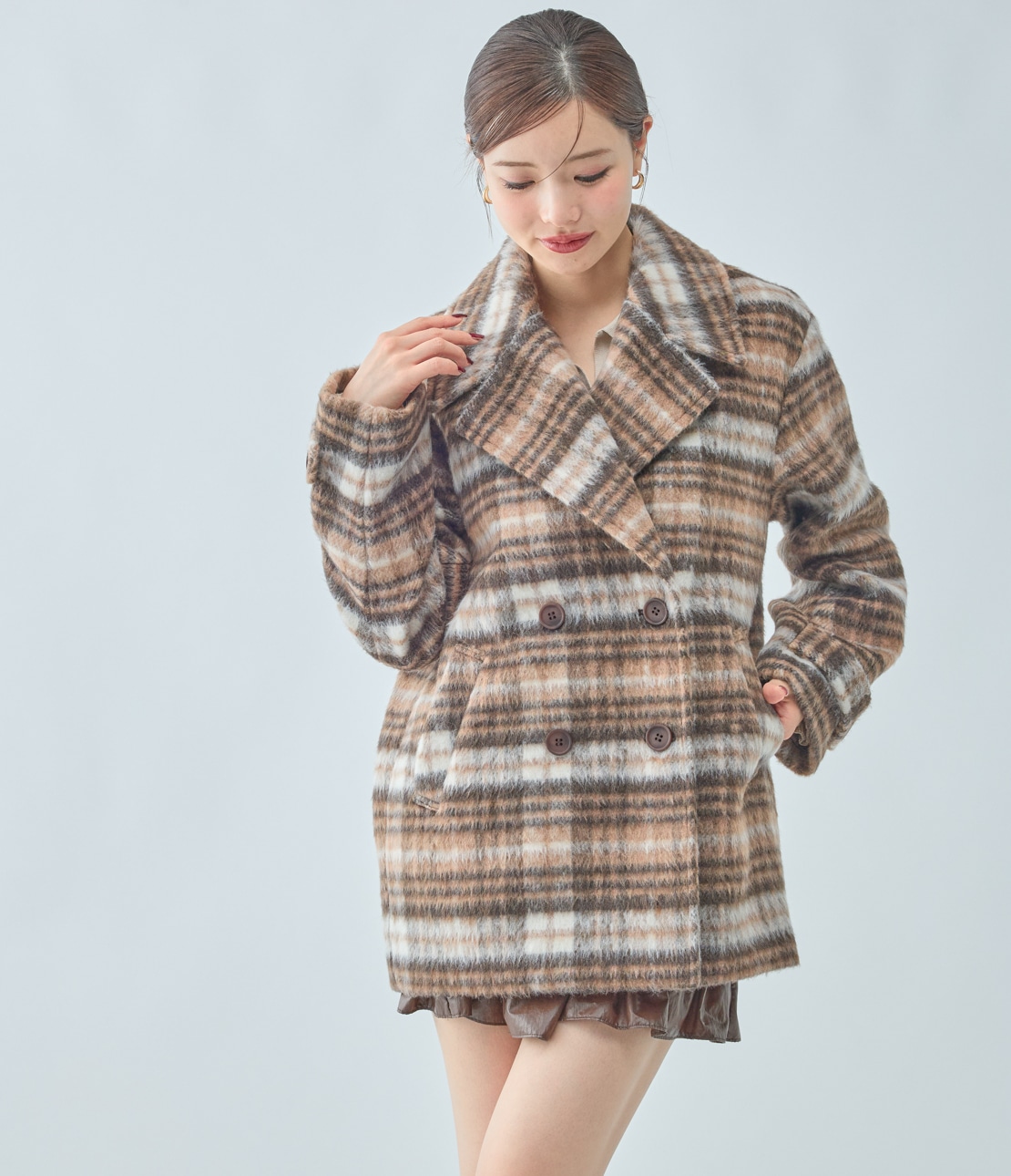 シャギーショートPコート(S ピンク): PEACH JOHN | ピーチ・ジョン