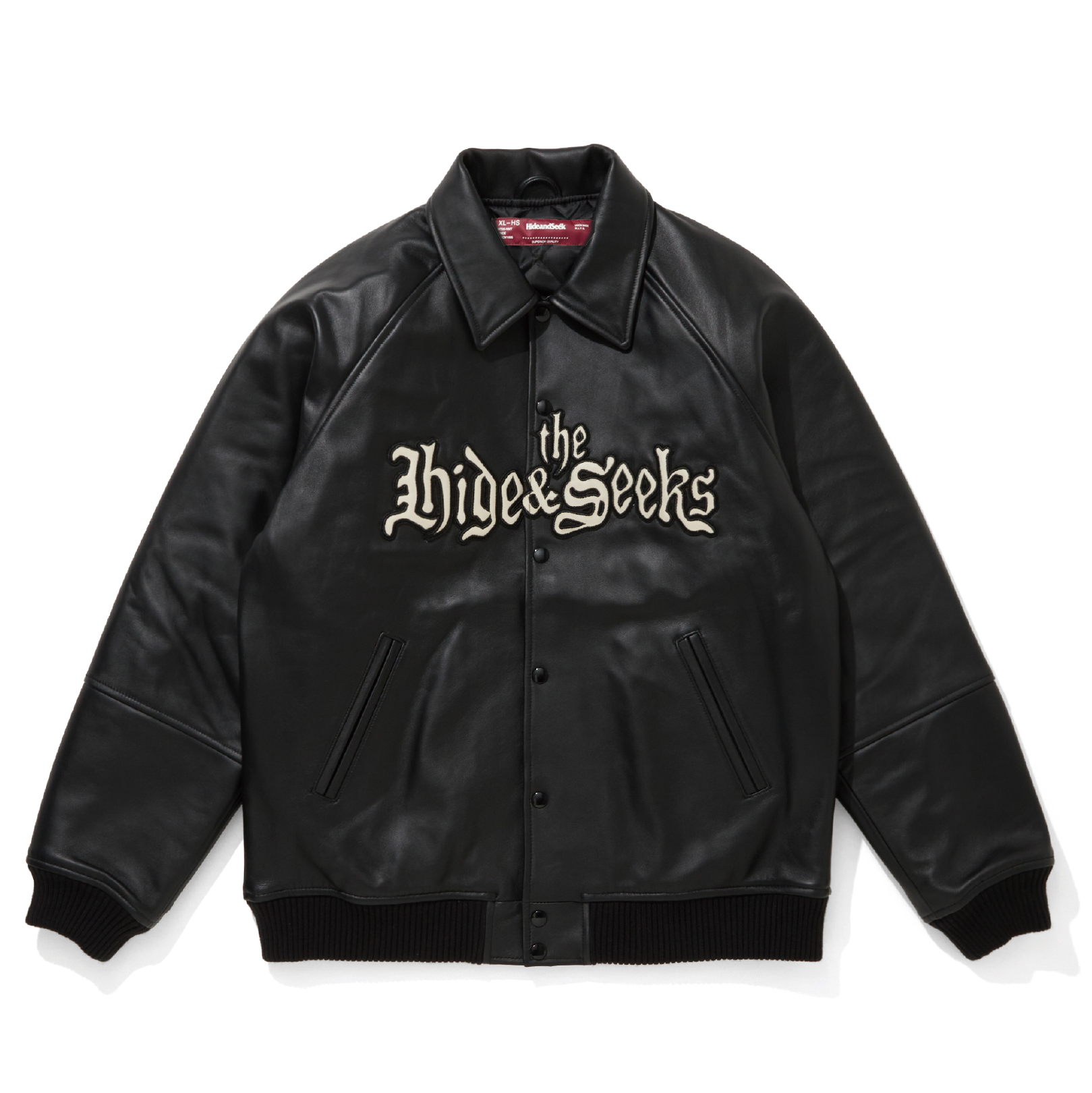 HIDEANDSEEK × Toru Nishiura Leather Varsity Jacket - PEDESTRIAN
