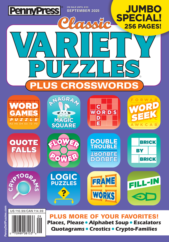 Classic Variety Puzzles Plus Crosswords - Penny Dell Puzzles