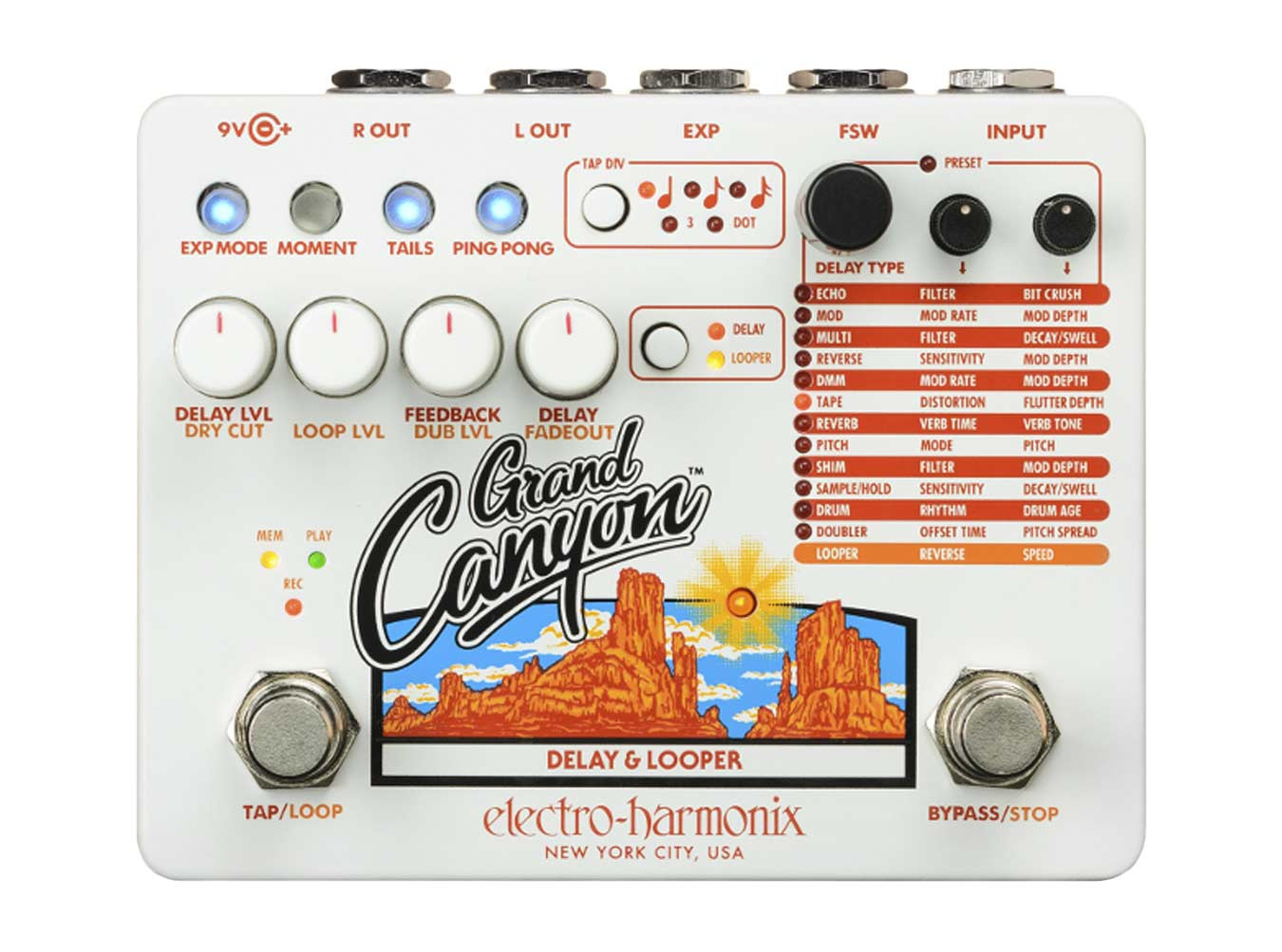 EHX Grand Canyon Delay + Looper Pedal - Perfect Circuit