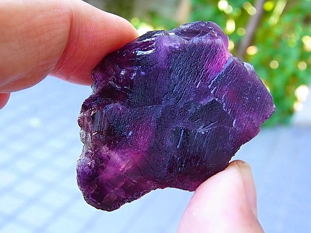 パープル ブルーフローライト 浙江省産 蛍石 原石 鉱物標本 天然石